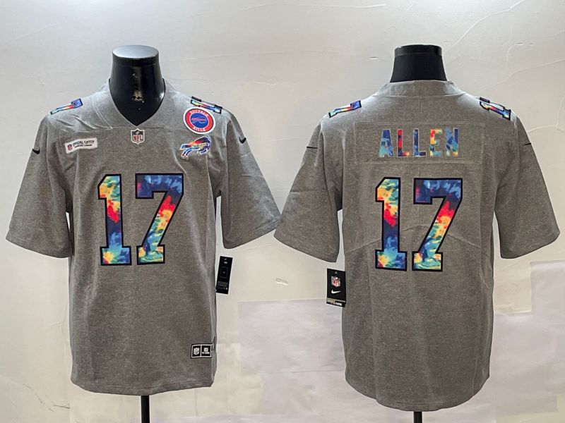 Men Buffalo Bills #17 Allen Grey Rainbow 2024 Nike Limited NFL Jersey style 2->los angeles rams->NFL Jersey